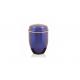 Steel funeral urns for human ashes shining blue color H 24.8cm Dia 16.5cm