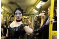 Fashion shows in underground train in Berlin