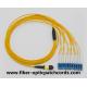 Yellow MTP MPO-6LC Duplex MPO To LC Fiber Cable 3.0mm 12 Core Single Mode