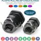 PG & Metric Plastic IP68 Cable Glands Black RAL9005 with Extra Metal Clamp (Traction Relief Clamp)