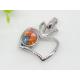 Stainless Steel Murano Glass Necklace Pendants in Apple Shape 1200030