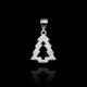 White Gold 925 Silver Cubic Zirconia Pendant Tree Shape Christmas Gift For Girl