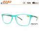 Hot sale style reading glasses with plastic frame, metal mono spring hinge,metal silver parts on the frame