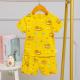 Yellow Whale Summer Pyjama Sets / Short Sleeve Pj Set For 130cm Height Children