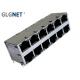 DIP Mounting Magnetic RJ45 Connector 1G Integrated 2x6 Stacked ICM For Wed Servers