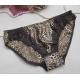 Black Lace Bamboo Fiber / Spandex Breathable Underwear OEM Custom Print Panties For Ladies