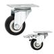 Small Size 1.5 Soft Wheel PVC Casters Top Plate Swivel Castors For Cabinets