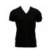 Bulk V Neck Solid Color Hemp Cotton Clothing Short Sleeve Black Slim Fit T Shirt