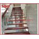 Wrought Iron Staircase VK100S  Wrought Iron Handrail Tread Beech,Railing tempered glass, Handrail b eech Stringer,carbon