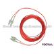 Red Jacket Fibre Optic Patch Leads , Multimode Fiber Optic Cable With SC MM Connector