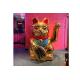Outdoor Large Fiberglass Animal Sculpture Gold Lucky Cat Statue
