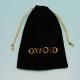 Black Velvet drawstring jewelry bags with customized Gold logo printing