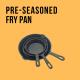 6/8/10 Inch Cast Iron Skillet Pan With Long Handle For Home And Outdoor