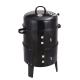 Smokeless 3 Layers Vertical Barrel Charcoal BBQ Grill Smoker with Manual Power Source