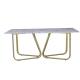 Rose Gold OEM Luxury Marble Dining Table 6 Seater Naturally hard wearing
