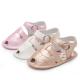 New designed PU leather cotton sole Printed flower 0-2 years girls prewalker infant sandals
