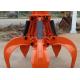 6-50t Stone Grapple Hydraulic Grab Bucket For Mini Excavator Orange Peel Grab