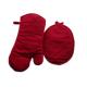 Kitchen Textile Set Include Oven Mitt and Potholder 2-Pack , Red