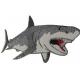 Great White Shark Embroidered Patch Iron On Applique Twill Fabric Background