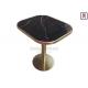 Oval Shape Restaurant Dining Table Marble Pattern Ceramic With Golden Seam