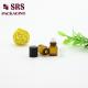 SRS empty 1ml amber glass roll on bottle with black plastic cap