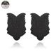 3D Black Beaded Applique Patches / Custom Sew On Patches For Handbag / Pillow