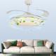 Arcylic White Retractable  LED Ceiling Fan Remote Control 42 inch