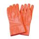 Fluorescent Orange PVC Fully Coated Safety Working Gloves for Industrial Applications