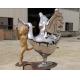 Contemporary Outdoor Metal Statues Public Decorative Stainless Steel Animal Sculpture