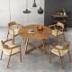Dia 120cm Round Wooden Dining Table And Chair Set For Courtyard Villa