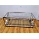 Polished Silver Stainless Steel Frame Tempered glass top Coffee table