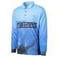 Multi - Functional Fabric Sublimated Fishing Jerseys 3D Cutting Breathable Blue Color