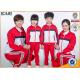 Red and white color jacket design custom school uniform for sport meeting