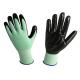 15G Knitted Nitrile Exam Gloves Green Color Increased Efficiency At Work