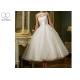 Over Knee Short Short Fitted Wedding Dress White Sleeveless With Buttons
