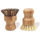 Portable 3.2inch Natural Bamboo Dish Scrub Brush Set 2pcs Great Flexibility