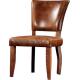 Brown Vintage Leather Dining Chair 100% Solid Wood Frame Home Furniture  