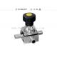 SS 316L plastic manual mini three way diaphragm valve with 3 ports, Welded Ends