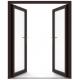 PVDF Coated Aluminium Casement Doors , Toughened Glass External Doors Anodized