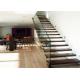 Luxury Modern Style Floating Timber Stairs Humanized Design , No Support Underneath