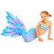 Beauty Flower Fin Swimmable Mermaid Tails For Girls , High Elasticity Fabric Mermaid Tail