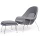 Stainless Steel Metal Base Design Fabric Velvet Womb Lounge Chair With Ottoman For Living Room,Upholstery Material.