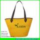 LUDA ladies leather handbags yellow straw handmade beach tote bags