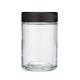 Smooth Matte White Glass Jar Black Cap 5oz CR Glass Jar With Lid Child Resistant