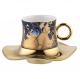 Custom Luxury Fashion Coffee Cups Electroplating Gold Tea Cups and Saucer