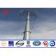 Steel Round Mast Electrical Steel Tubular Transmission Line Pole Tower With Power Equipment