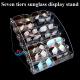 Transparent countertop seven tiers acrylic sunglass display stand