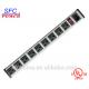 IEC 60320 Inlet C14 POWER STRIP, NEMA 5-15R 9 OUTLETS, VERTICAL RACK / SURFACE MOUNT, METAL ENCLOSURE, D.P. CIRCUIT BREAKER,