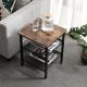 Side Table with Adjustable Shelf for Home, Industrial Side Table, Small End