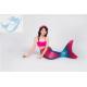 Children Pink Mermaid Tail Swimming Costume Multifunctional Fade Resistant Fabric